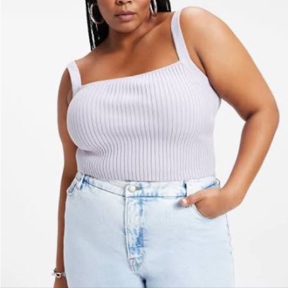 Good American 90’s Rib Tank Lilac Mist 3X